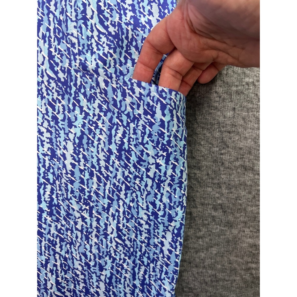 J.McLaughlin Catalina Cloth Sheath Dress Blue White Abstract Print Pockets S - Picture 4 of 12